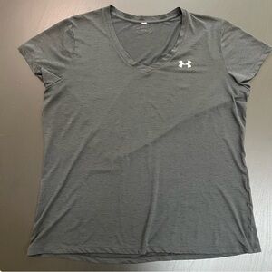 Under Armour Black V Neck Athletic Workout Tee Size Large